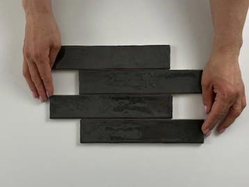 Wandtegel Ragno Kalon Handvorm Antraciet Glans 5x25, Nieuw, 20 tot 40 cm, 10 m² of meer, Wandtegels