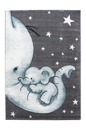 Kindervloerkleed | Kids | Olifant | Blauw | 200x290 cm, Verzenden, Nieuw