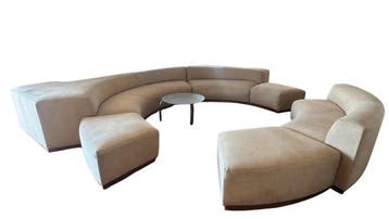 Sofa - Katoen, Hout - Vintage modulaire bank, Antiek en Kunst