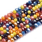1 x Streng Glaskralen Facet rondelle briolette 3x2,5mm –.., Hobby en Vrije tijd, Kralen en Sieraden maken, Ophalen of Verzenden