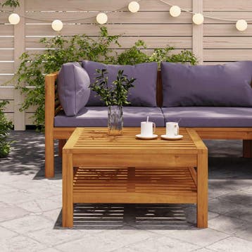 vidaXL Salontafel 65x65x35 cm massief acaciahout, Verzenden, Nieuw, Hardhout