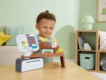 Fisher-Price Leerplezier Tellen en Shoppen - Speelgoedkassa, Ophalen of Verzenden, Zo goed als nieuw