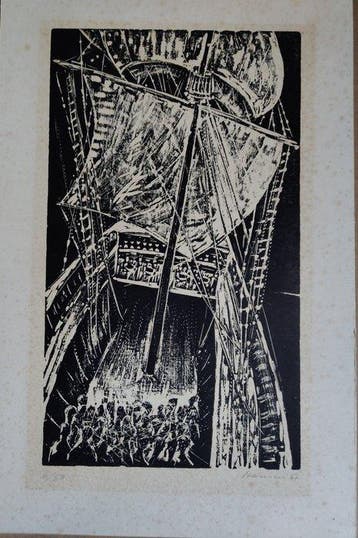 Karl-Heinz Hansen-Bahia (1915-1978) - Slave Ship, Antiek en Kunst