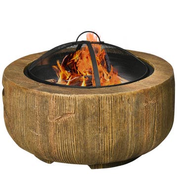 Vuurkorf Vuurplaats Met Deksel En Pook In Boomstronk-Design, Tuin en Terras, Verzenden