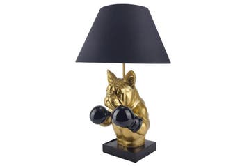 Tafellamp BULLDOG 55 cm goudkleurige lamp met zwarte kap -, Ophalen of Verzenden, Nieuw