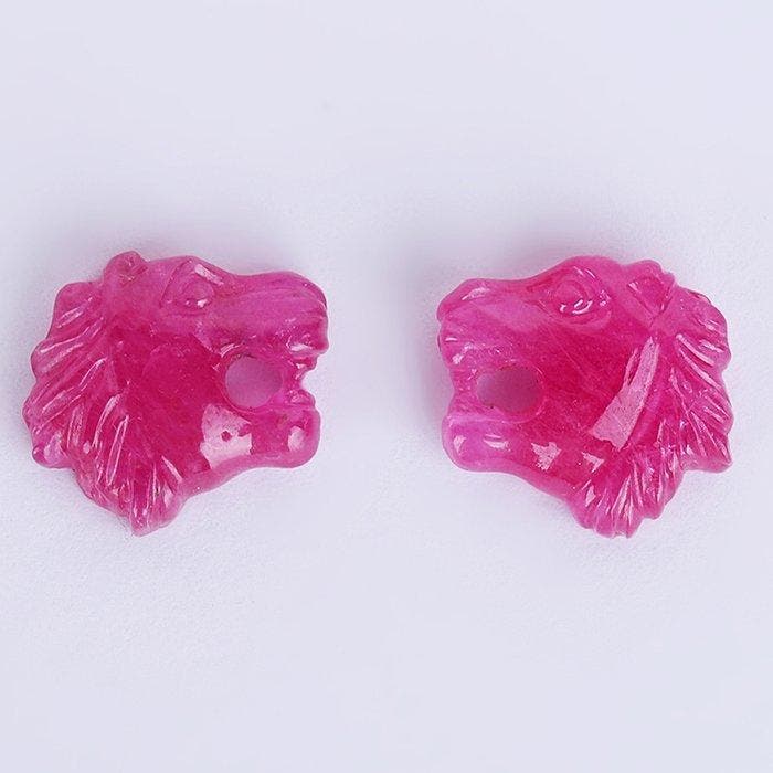 Zonder minimumprijs - 2 pcs Rood, Roze Robijn - 13.39 ct -, Sieraden, Tassen en Uiterlijk, Edelstenen