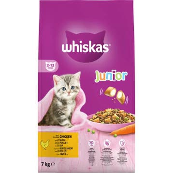 Whiskas Junior met kip kittenvoer 2 x 7 kg (Kattenvoer), Verzenden, Kat