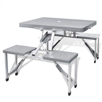 vidaXL Campingset inklapbaar lichtgewicht 120x60 cm, Caravans en Kamperen, Kampeermeubelen, Verzenden, Nieuw