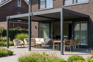 Lamellen overkapping wandmodel - 3,6x5,3 m. - Aluminium -, Verzenden, Nieuw