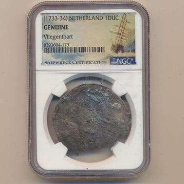 Nederland. Silver Ducaton VOC Vliegenthart Shipwreck (Zonder