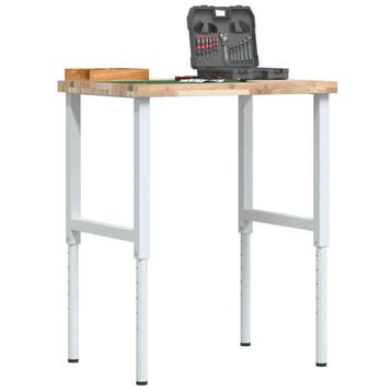 vidaXL Werkbank rechthoekig 80x60x(73-99,5) cm massief, Verzenden, Nieuw