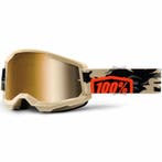 Crossbril 100% Strata 2 met Spiegellens - Zand / Oranje, Motoren, Kleding | Motorkleding, Verzenden, Nieuw met kaartje, Motorcrosskleding