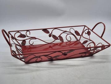 Schotel - Dekorative Schale mit Henkeln – Metall rostrot, Antiek en Kunst