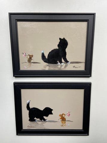 henk poeder - Kitten met muisje