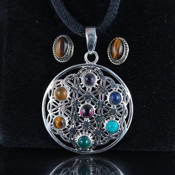 Gemengde edelstenen - Zilver - Hanger - Sterlingzilver