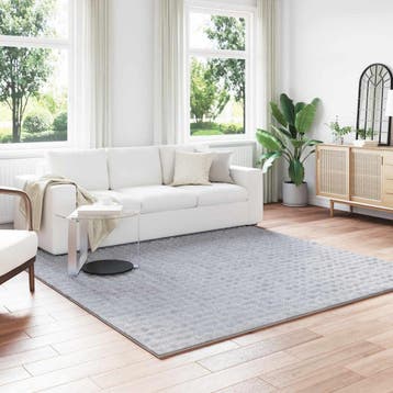 vidaXL Vloerkleden Vierkant SIROLO Grijs 240 x 240 cm, Verzenden, Nieuw, Grijs