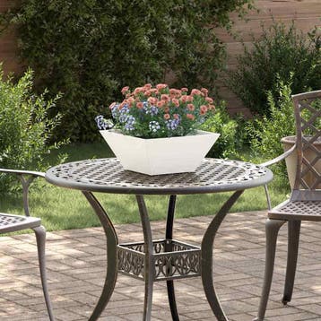 vidaXL Tuin Bloempot Wit 35 x 35 x 15 cm Koudgewalst staal, Minder dan 30 cm, Verzenden, Minder dan 60 cm, Nieuw