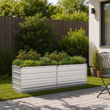 vidaXL Verhoogd Tuinbed Zilverkleurig 160 x 40 x 55 cm, Verzenden, Minder dan 60 cm, Nieuw, Metaal
