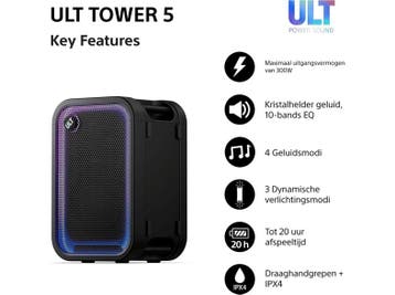 Sony -  Ult Tower 5 Partyspeaker 300 Watt  - Zwart, Audio, Tv en Foto, Verzenden, Nieuw, Overige typen, Sony