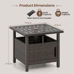 LIVSK Weerbestendige Terras Bijzettafel - Handgeweven PE Rat, Huis en Inrichting, Tafels | Sidetables, Verzenden, Nieuw