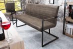 industrieele sledebank LOFT 160cm taupe met armleuning -, Ophalen of Verzenden, Nieuw