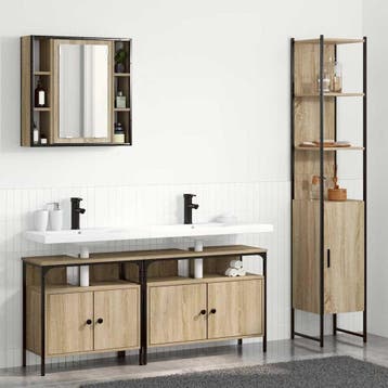 vidaXL Badkamermeubelset 4 st Sonoma Eiken 33 x 33 x 185,5, Verzenden, Nieuw, Overige typen