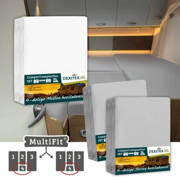 Textielpakket  4 delig met midden matras -2 hoeslakenset(4, Eenpersoons, Verzenden, Nieuw, Wit