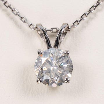 Zonder minimumprijs - Ketting met hanger - 14 karaat Witgoud