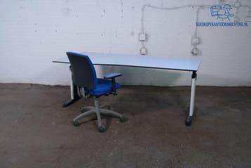 Tweedehands cockpit bureau Lensvelt links grijs 200x80/90 cm, Overige typen, Gebruikt, Verzenden, Overige merken
