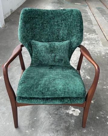 Polspotten Peggy Stoel Gestoffeerd Groen - Fauteuil, Gebruikt, Minder dan 75 cm, Ophalen of Verzenden, 50 tot 75 cm