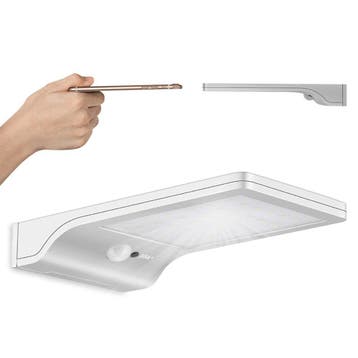 Solar wandlamp Slim - Met bewegingsmelder - Zilver, Zonne-energie, Kunststof, Verzenden, Minder dan 50 watt