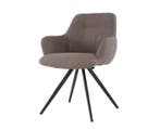 Eetkamerstoel Doreen Bouclé - Bruin | Livingfurn, Ophalen of Verzenden, Nieuw