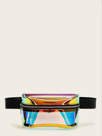 KIMU® Grote Transparante Iridescent Heuptas Rechthoekig Holo, Ophalen of Verzenden, Nieuw, Overige kleuren, Overige typen
