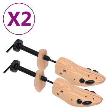 vidaXL Schoenspanners 2 paar maat 41-46 massief grenenhout, Verzenden, Nieuw