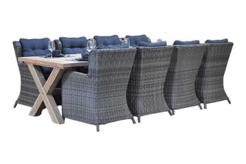 Norwich-Delano Tuinset 8 Personen - Teak / Kobo Grey, Tuin en Terras, Tuinsets en Loungesets, Verzenden, Nieuw