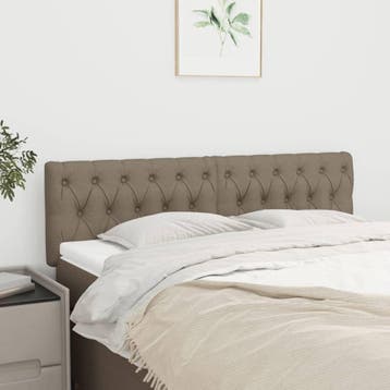 vidaXL Hoofdborden 144x7x78/88 cm stof taupe, Verzenden, Nieuw, Stof