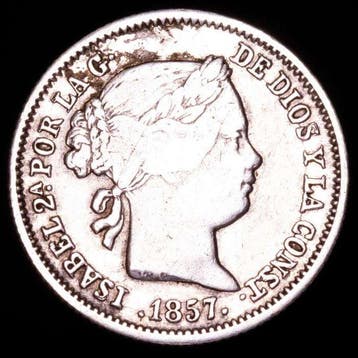 Spanje. Isabel II. Real Acuñado en la ceca de Sevilla