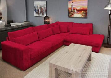 Hoekbank Terheijden - hoekbanken - Rood, Nieuw, 150 cm of meer, Stof, 250 tot 300 cm
