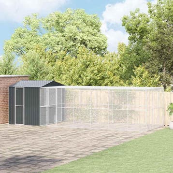 vidaXL Vogelkooi Antraciet 845 x 304 x 247 cm Gegalvaniseerd, Verzenden, Nieuw