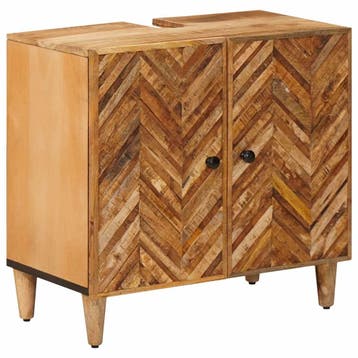 vidaXL Wastafelkast Bruin 62 x 33 x 58 cm Massief Mango Hout, Verzenden, Nieuw, Wastafelkast