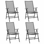 vidaXL Klapstoelen mesh 4 st staal antraciet, Verzenden, Nieuw, Metaal
