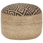 vidaXL Poef handgemaakt 45x30 cm jute zwart, Huis en Inrichting, Verzenden, Nieuw