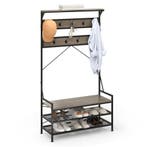 LIVSK 4-in-1 Kapstok met Schoenenrek en Zitbank - 11 Haken -, Verzenden, Nieuw