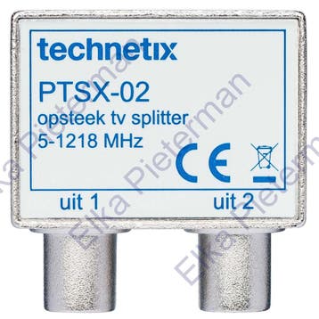 Technetix 2-weg tv spl PTSX-02 (Antenne - Coax, Audio Video), Verzenden, Nieuw, Overige typen