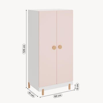 Kinderkledingkast Vaarentaa met 2 deuren 126x60x41 cm roze [, Verzenden, Nieuw