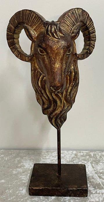Decoratief ornament - Frankrijk - Beeld Ramskop op houder