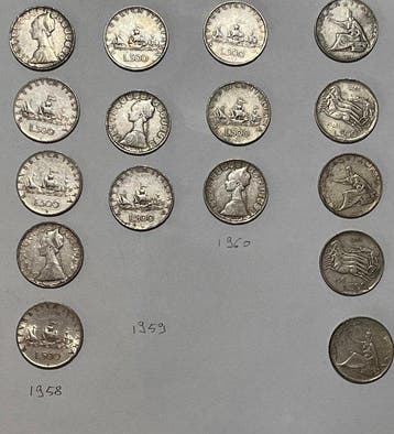 Italië. 500 Lire argento (lotto di 16 monete), Postzegels en Munten, Munten | Europa | Niet-Euromunten