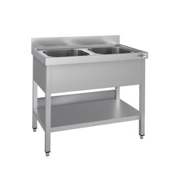 GGM Gastro | RVS spoeltafel ECO - 1000x700mm - met onderblad, Verzenden, Nieuw in verpakking, RVS Meubilair