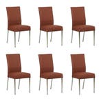 Set van 6 Leren eetkamerstoelen Real - Toledo Terra, Huis en Inrichting, Stoelen, Ophalen of Verzenden, Nieuw, Leer