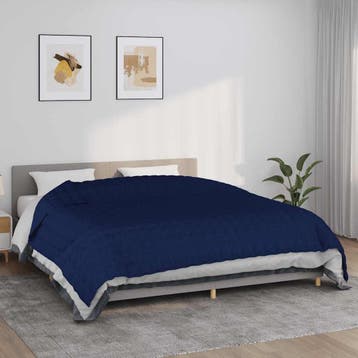 vidaXL Verzwaringsdeken 220x260 cm 11 kg stof blauw, Verzenden, Nieuw, Blauw